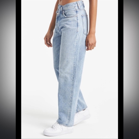 agolde criss cross straight leg jeans / mom jean - Picture 3 of 5